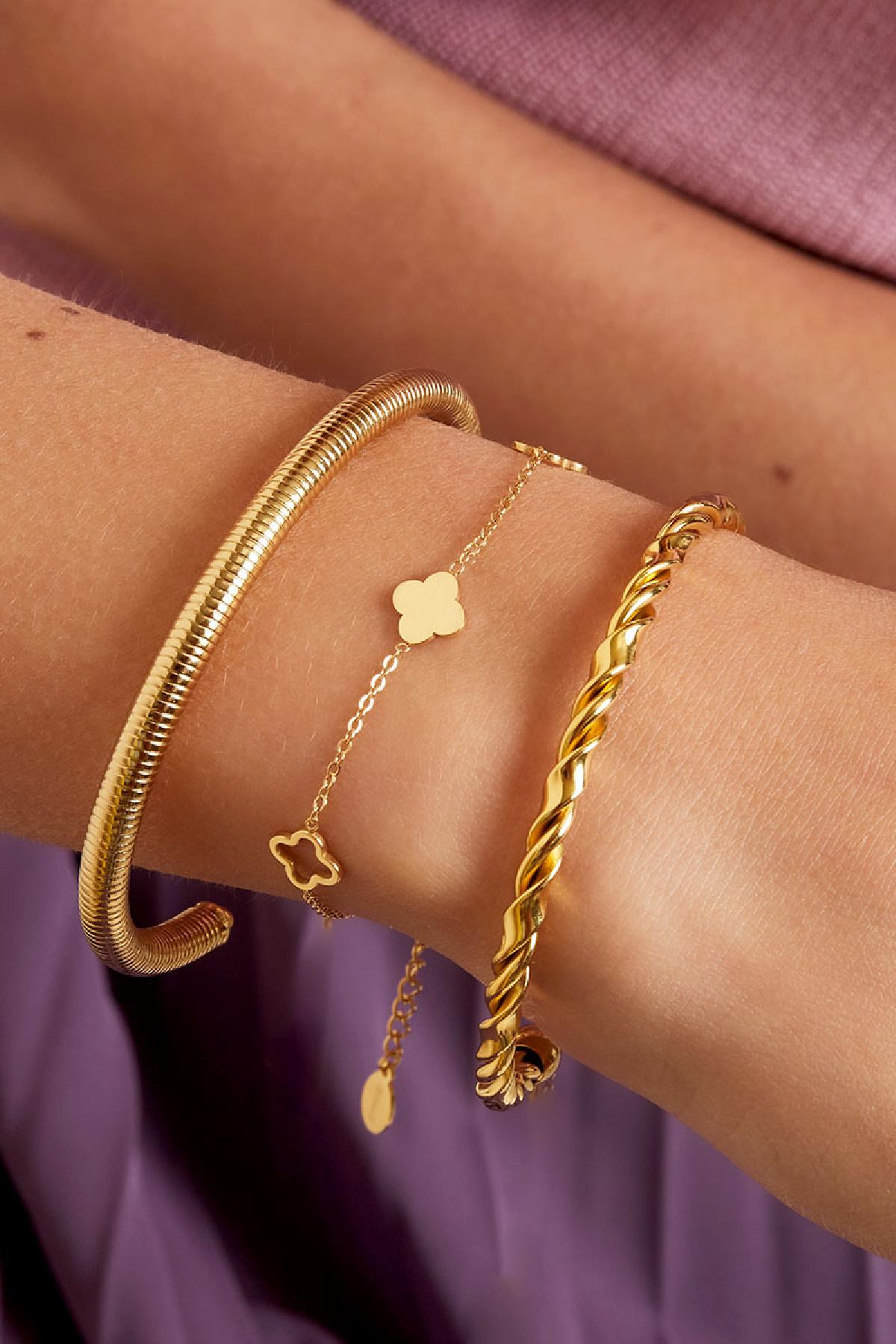 Tréboles de pulsera Color dorado Acero inoxidable