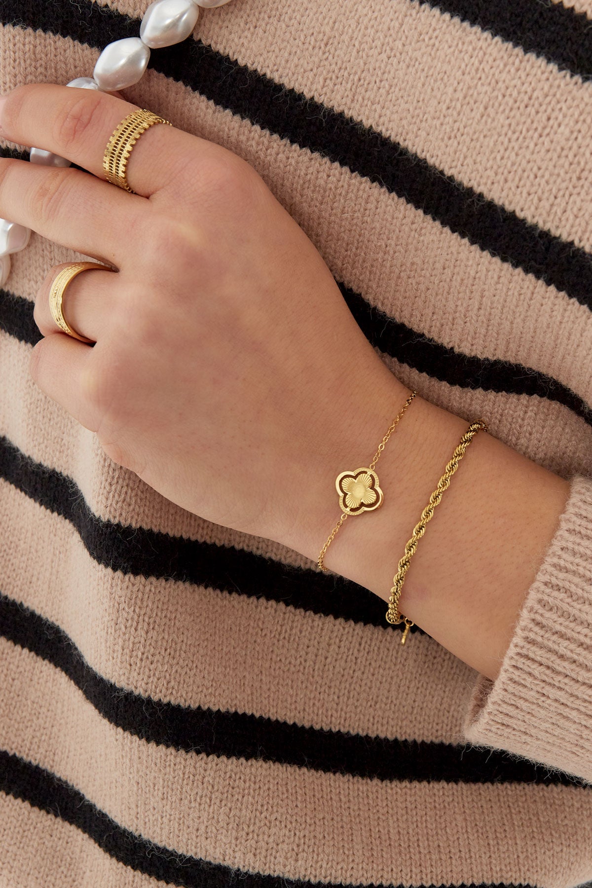 pulsera doble trébol