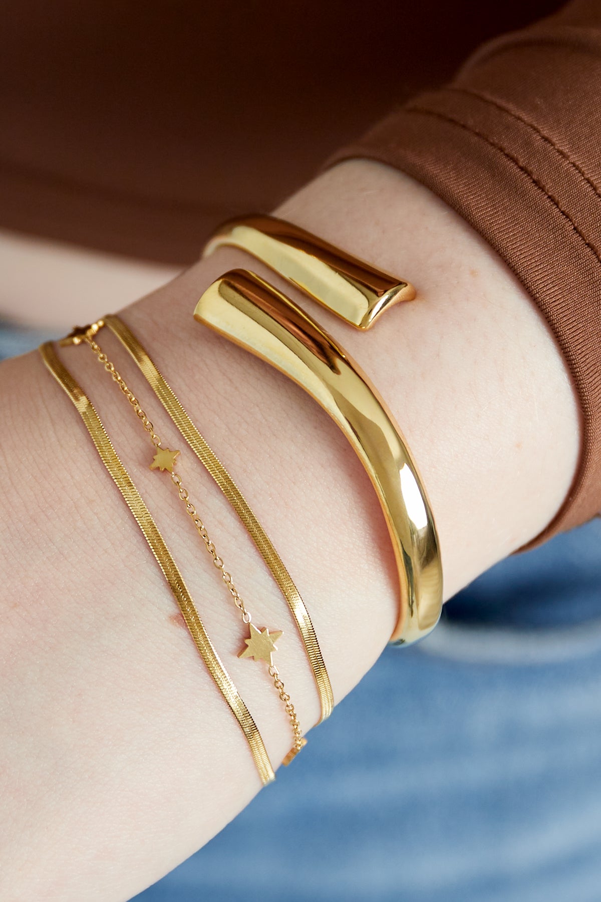 pulsera capas doradas