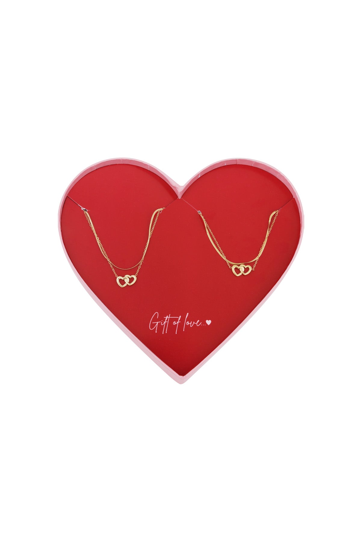 regalo de amor collar y pulsera de acero inoxidable conectando corazones
