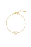 Pulsera de corazón con diamantes de imitación