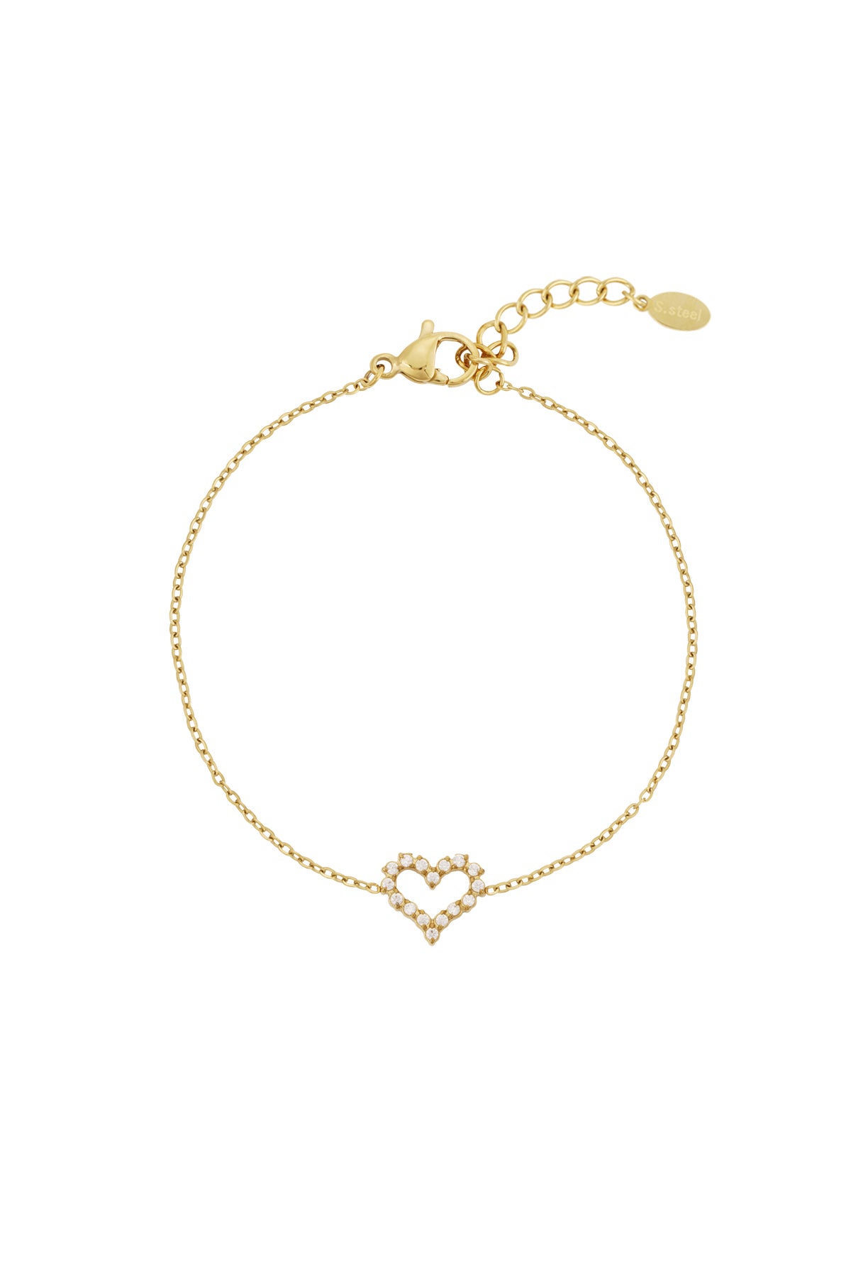 Pulsera de corazón con diamantes de imitación